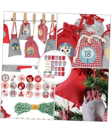 Anneome 1 Set Christmas Storage Bag Calendar Christmas Hanging Bags Pendant Bags Christmas Bag Drawstring - Buy Online on SooperMarket.com