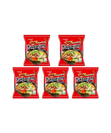 CNMART Samyang Yukgaejang Hot Mushroom Flavour Instant Noodles Halal 120g (Pack of 5)