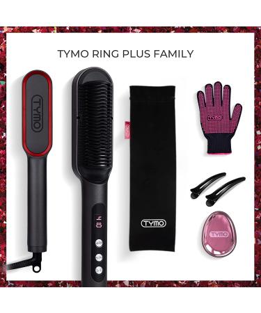 TYMO RING PLUS Ionic Hair Straightener Comb - Nano Titanium Brush with 9 Temp Settings & LED Screen - Buy Online on SooperMarket.com