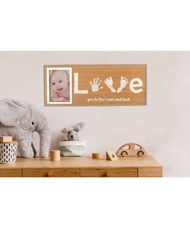 Baby Handprint & Footprint Photo Frame Kit | Includes White Paint Tray | Newborn Keepsake | 17 x 7 Inches - Buy Online on SooperMarket.com