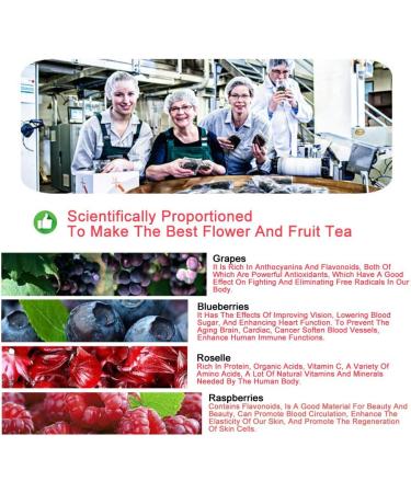 Plant Gift Currant Berries Blueberry Raspberry Tea Bags hibiscus tea bags Roselle Blueberries Grapes Raspberries Into Iced Tea & Hot Tea Oganic Fruit Herbal Tea 70G/2.5oz - Buy Online on SooperMarket.com