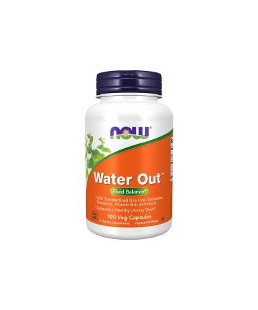 NOW Supplements, Water Out With Standardized Uva Ursi, Dandelion, Potassium and Vitamin B-6, 100 Veg Capsules