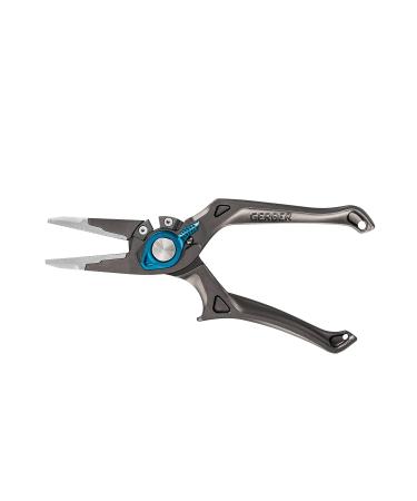 GERBER Magniplier Locking Ergonomic Fishing Pliers with Replaceable Jaw Tips & Carbide Cutters Plus Sheath & Lanyard Salt Water - Cyan