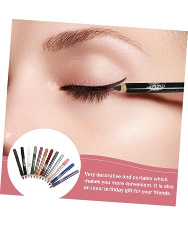 BELLIFFY 12pcs Pearlescent Eyeshadow Pencil Shimmer Eyeliner Waterproof Eyeshadow Glitter Crayons Wood - Buy Online on SooperMarket.com