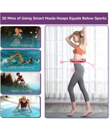Large Smart Weighted Exercise Hoop for Abdomen Fitness & Weight Loss - Adjustable Weight & Auto-Spinning Ball - Purple - Buy Online on SooperMarket.com