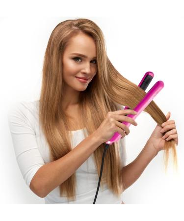 Deluxe Beauty Professional 8 Piece Interchangeable Flat and Curling Iron Set - Instant Hair Straightening and Curling - Pink - Buy Online on SooperMarket.com