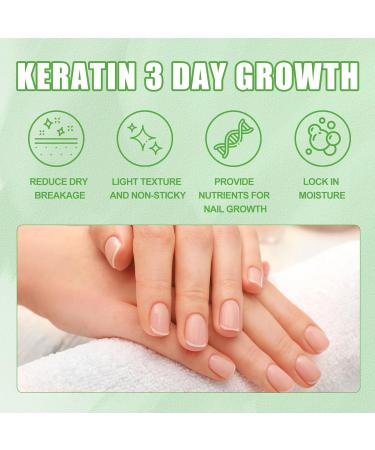 Keratin 3 Day Growth Nail Treatment & Strengthener - Nail Strengthener for Damaged Nails Thin Nails - Nail Growth Treatment for Nail Strengthener - Fast Keratin Nail Hardener - Buy Online on SooperMarket.com