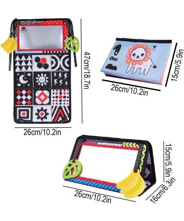 Zenovate Baby Mirror Toys - Foldable Montessori Sensory Toys for Newborns 0-12 Months | Crackling Book & Contrast Designs - Buy Online on SooperMarket.com