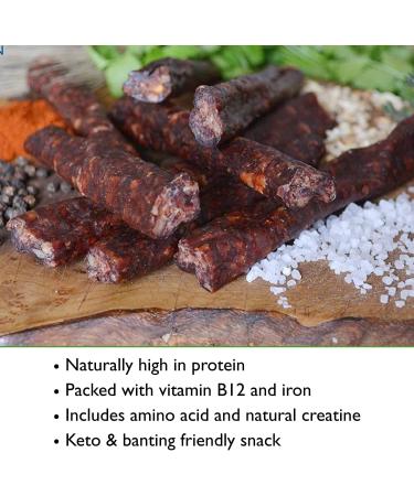 Biltong Man Chilli Garlic Droewors Sticks 250g - Healthy High Protein Beef Snack | Keto-friendly South African Dried Sausage - Buy Online on SooperMarket.com