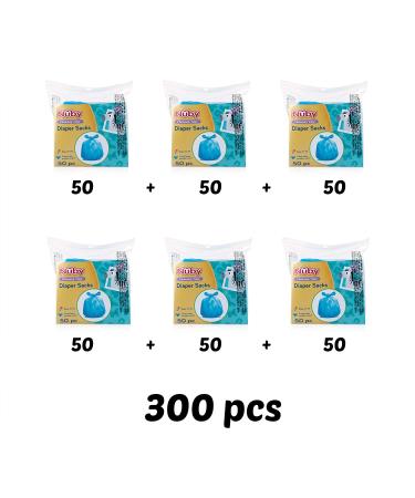 Nuby Diaper Disposable Bags Fresh Baby Powder Scent 300 Count - Pack of 6 - Buy Online on SooperMarket.com