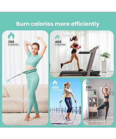GOBEES Weighted Fitness Hoop for Plus Size Adults - Smart Exercise Hoop for Women - Adjustable 2 in 1 Circular Massage with 28 Detachable Knots - Green - Buy Online on SooperMarket.com