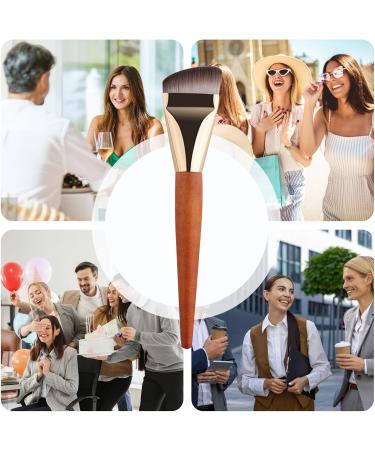Teksome Foundation Makeup Brush | Wooden Handle Concealer Brush - Professional Contour Brush for Liquid Cream Powder Blending Buffing - Buy Online on SooperMarket.com