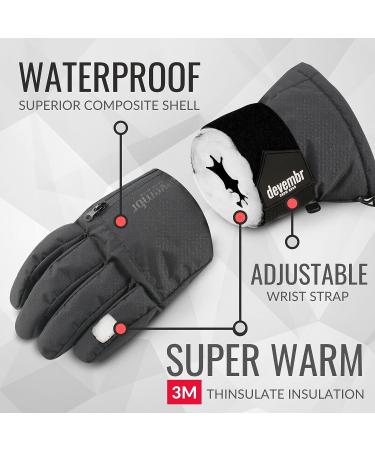devembr Ski Gloves Waterproof  Warm Snowboard Gloves with Wrist Guard  XS/S/M/L Black Medium - Buy Online on SooperMarket.com