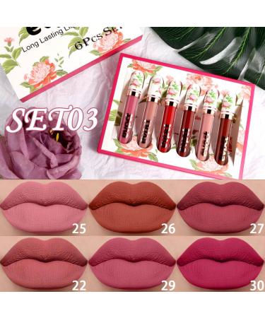 evpct Peony Flower Liquid Matte Lipstick - B-Set03 - Pack of 6 - Buy Online on SooperMarket.com