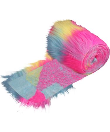 FabricLA Shaggy Faux Fur Roll - 4 X 60 Inches Trim Fur Rolls - Pastel Patch - DIY Crafts, Costume Design, Decoration - Buy Online on SooperMarket.com