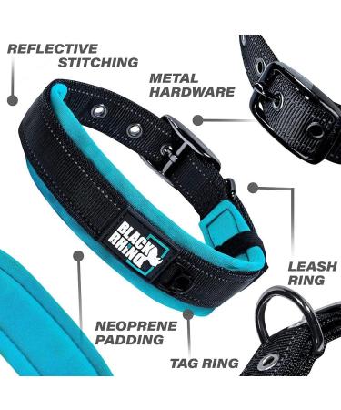 Black Rhino Comfort Collar | Super Soft Neoprene Dog Collar for All Breeds | Adjustable Reflective & Weatherproof - Large (Sports Blue/Gray) - Buy Online on SooperMarket.com
