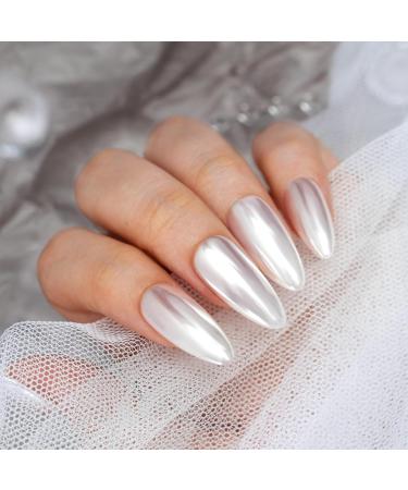 Buy PrettyDiva White Moonlight Powder - Pearlescent Chrome Nail Art 0.2g | International Shipping - Buy Online on SooperMarket.com