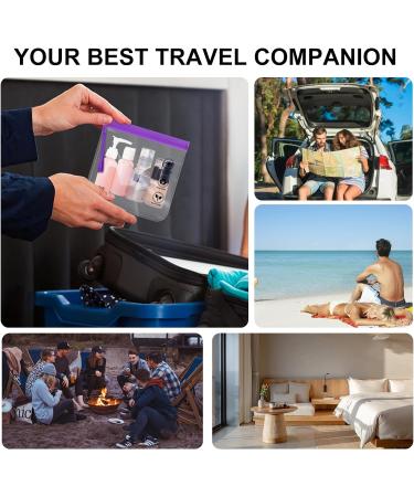 ECOHUB Airport Security Liquids Bags - 2 Pack Clear Travel Toiletry Bags with Strap - Airline Approved - Purple - Buy Online on SooperMarket.com
