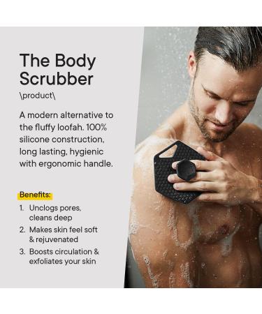 Tooletries Silicone Body Scrubber & Storage Hook - Charcoal | Shower Bathroom Organizer with Silicone-Grip Technology - Buy Online on SooperMarket.com