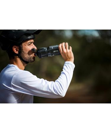 Zefal Sense Soft No Mud Bicycle Bottle - 800ml BPA-Free MTB Water Bottle with Mud Protection - Smoke Black - Buy Online on SooperMarket.com