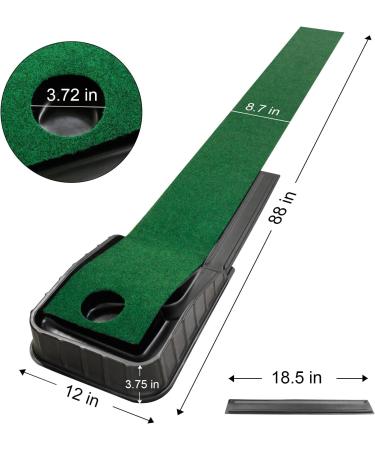 MYKUJA Putting Green with Automatic Ball Return - Indoor and Outdoor Mini Putting Mat for Home and Office - Mini Golf Game and Training Aid - Buy Online on SooperMarket.com