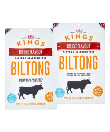 Kings Beef Jerky XXL BIG BAG - Mix Pack Ribeye Biltong Dried Meat High Protein Gluten Free (300g&350g) (Ribeye Biltong)