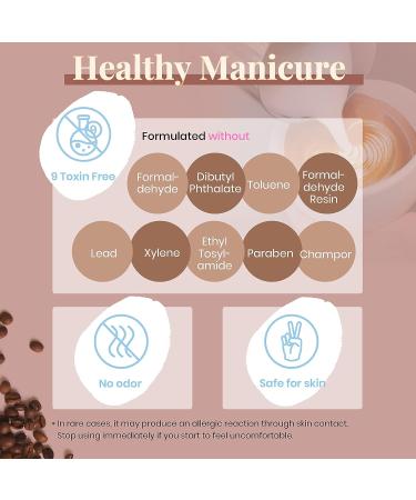 Beetles Coffee Cafe Collection Gel Nail Polish Set - Autumn Winter Neutral Beige Mauve Colors - Manicure Kit with LED Lamp - Soak Off Gel Gifts - Buy Online on SooperMarket.com