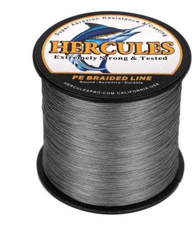 Hercules Super Cast Braided Fishing Cord - 100m to 2000m Yards 10LB - 300LB Test 8 Strands Gray PE Braid for Saltwater & Freshwater - 30lb / 0.28mm / 500m (547yds) - Buy Online on SooperMarket.com