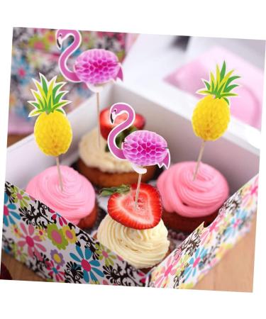 OFFSCH 19pcs Baking Decoration Insert Cake Topper Toppers Para Comida Cake Decor Topper Flamingo Cake Insert Decoration Fruit Cake Cupcake Three-dimensional Paper 3d Decorative Sign - Buy Online on SooperMarket.com