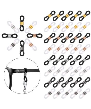 80 Pieces Eyeglass Chain Ends Adjustable Silicone End Connectors Anti-Slip Ends Retainer Eyeglass Strap Holder Ends for Sunglasses Chain  Sports Eyeglasses Strap  8 Colors