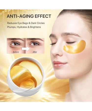 SBHEANGBA 24K Gold Under Eye Mask - 30 Pairs | Dark Circles, Anti-Wrinkle, Puffy Eyes Treatment | Hydrating Gel Pads for Fine Lines | Skin Care - 170.0g - Buy Online on SooperMarket.com
