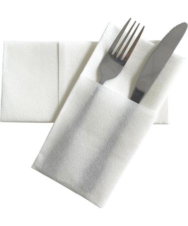 JEBBLAS Disposable Cloth Like Napkins with Flatware Pocket - 50 Pack - Buy Online on SooperMarket.com