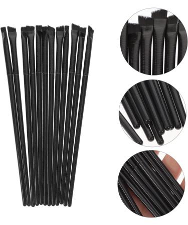 BELLIFFY 12pcs Eyeliner Brush Eye Shadow Brush Eye Crease Brush Eye Brushes for Eyeshadow Eye Makeup Brushes 14.5x0.7x0.5cm Black - Buy Online on SooperMarket.com