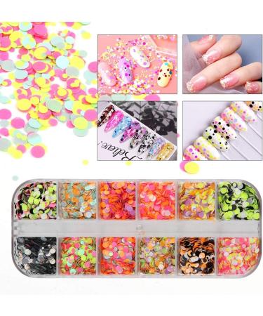 Nail Seedlettes - 36 Glitter Sequin Shapes (Hearts Stars Moons) | Holographic Nail Art Accessories for DIY Crafts & Decorations - Buy Online on SooperMarket.com