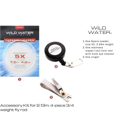 Wild Water Standard Fly Fishing Combo Starter Kit - 3 or 4 Weight, 7 Ft Graphite Rod with Accessories, Aluminum Reel, Fly Box, and Flies - Buy Online on SooperMarket.com