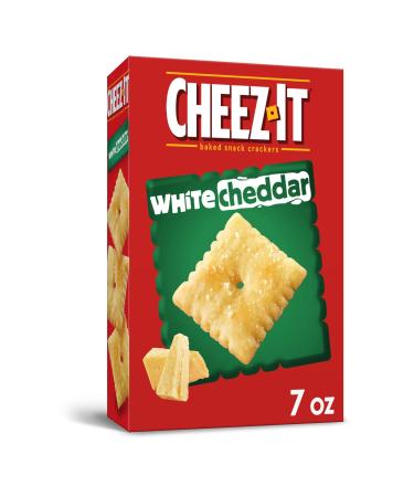 Cheez-It Cheese Crackers, Baked Snack Crackers, Office and Kids Snacks, White Cheddar, 7oz Box (1 Box)