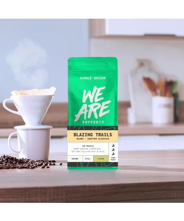 Coffee Ground for Cafetiere 227g Bag Blazing Trails Blend Ground Coffee Chocolate Nuts & Fruits Notes 100% Arabica Dark Roast Fresh Coffee Single Origin (We Are Coffee Co) Ground Cafetiere 227 g (Pack of 1) - Buy Online on SooperMarket.com