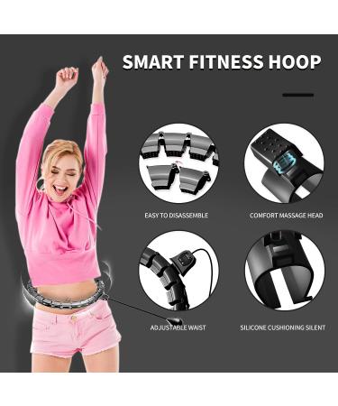 EKWIPO Infinity Weighted Hula Hoop for Adults - Weight Loss & Fitness - Noiseless 3rd Gen Exercise Hoop with Counter - 26 Detachable Knots - Ideal for Women & Beginners - Black - Buy Online on SooperMarket.com