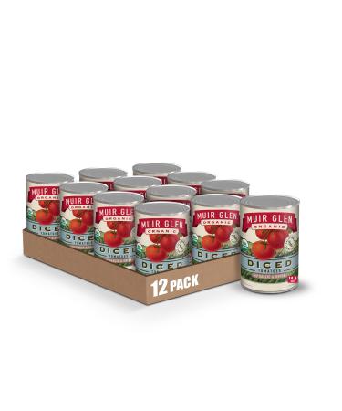 Muir Glen, Organic Diced Tomatoes With Garlic and Onion, 14.5 oz (Pack of 12)