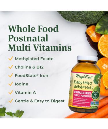 MegaFood Women's Postnatal Vitamins for Breastfeeding Moms | Postpartum Lactation Multivitamins Supplements for Women| Moringa Supplements | 120 Capsules Postnatal Vitamins 120 count (Pack of 1) - Buy Online on SooperMarket.com
