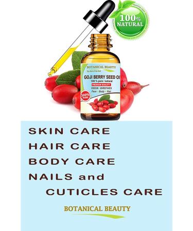 100% Pure Goji Berry Seed Oil - Virgin Cold Pressed Carrier Oil for Face Skin Hair & Nails | Botanical Beauty - 30ml - Buy Online on SooperMarket.com