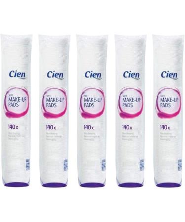Cien Soft Make-up Removal Pads 140 | Pack of 5 | 700 Non-Fleecing Cotton & Polyester Pads - Buy Online on SooperMarket.com