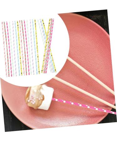 Mikinona 50pcs Marshmallow Stick Chocolate Candy Lollipops Candy Bars Lollipop Sticks Lollipop Packing Sticks Marshmallow Holder Sticks Manual Stirring Rod Chocolate Stick Dedicated Paper - Buy Online on SooperMarket.com