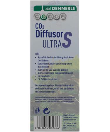 Dennerle CO2 Diffusor Ultra for Freshwater Aquariums up to 400L | Acrylic Glass | Integrated Bladder Meter | Size S for Aquariums up to 100L - Buy Online on SooperMarket.com