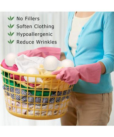 Buy 6-Pack Premium Wool Dryer Balls - Natural Fabric Softener Hypoallergenic & Baby Safe | Eco-Friendly Laundry Solution - Buy Online on SooperMarket.com