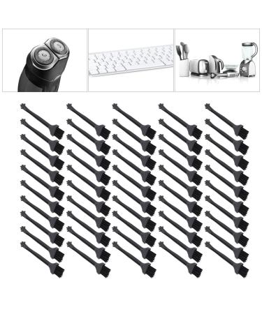 50 pieces of one-way mini cleaning brushes with nylon bristles and PP handles for razors cups baby bottles window gaps corners phones or keyboards black