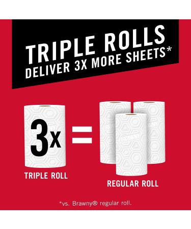 Brawny Tear-A-Square Paper Towels, 6 Triple Rolls (18 Regular Rolls) - Strong, Absorbent, and Convenient - Buy Online on SooperMarket.com