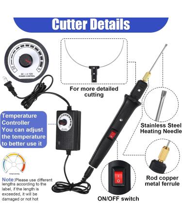 Hot Wire Foam Cutter Kit with Temperature Controller - Electric Cutting Machine for Art Craft EVA Foam Carving (Black) - Buy Online on SooperMarket.com