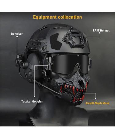 Airsoft Mesh Skull Mask for Halloween Cosplay & Paintball - Black - Buy Online on SooperMarket.com