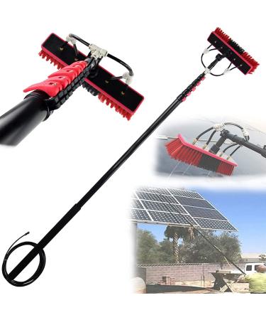 Telescopic Rod Cleaning Brush Photovoltaic Panel Cleaning Brush Washing Set Equipment Extension Pole Cleaning for Trucks Windows 5.4M 35cm Brush Head 10M/33FT